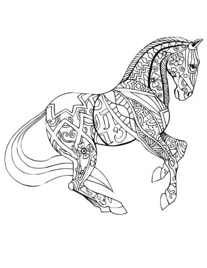 ausmalbilder pferde mandala
