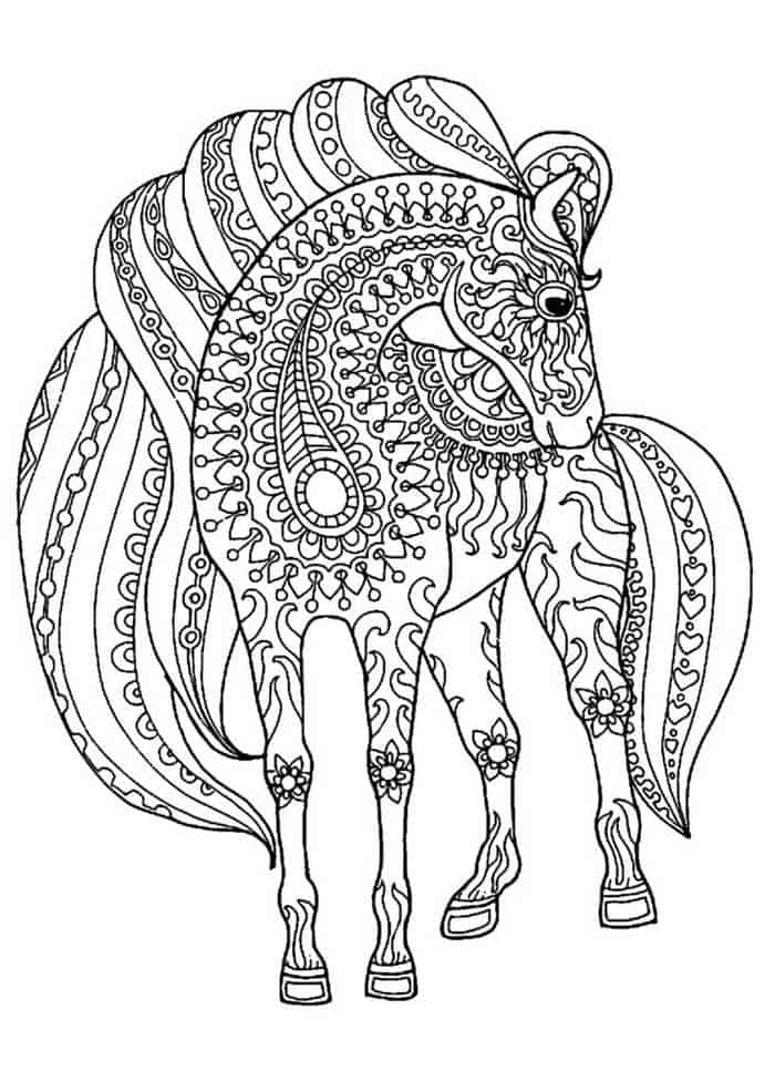 mandala ausmalbilder pferde