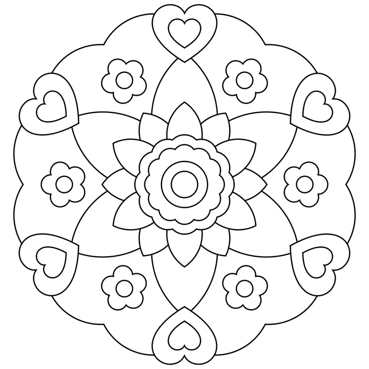 Ausmalbilder Blumen Mandala 1