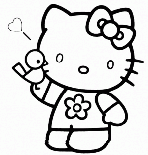 Ausmalbilder Hello Kitty Herz