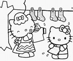Ausmalbilder Hello Kitty Weihnachten Kostenlos