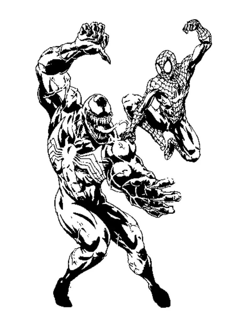 Ausmalbilder Spiderman Venom