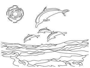 Delfin Springend Ausmalbilder