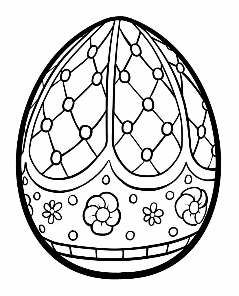 Easter Coloring Pages Decorative Easter Egg