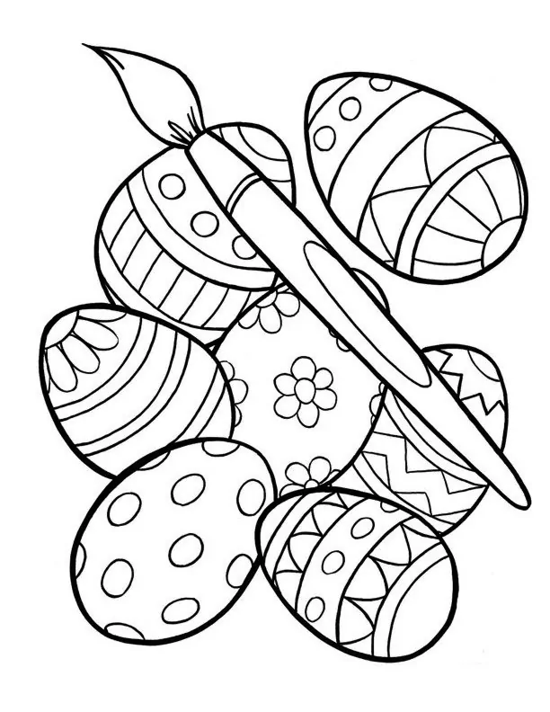 Easter Coloring Pages Painting Eggs