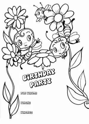 Happy Birthday Card Coloring Pages