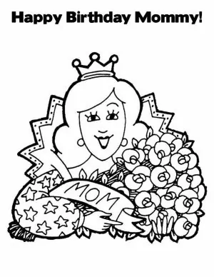 Happy Birthday Mommy Coloring Pages