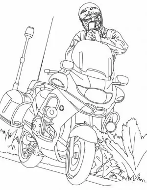 Printable Motorcycle Coloring Page