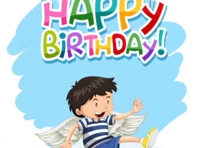 boy with wings happy birthday card 1308 28101