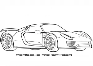 Ausmalbilder Porsche 918 Spyder