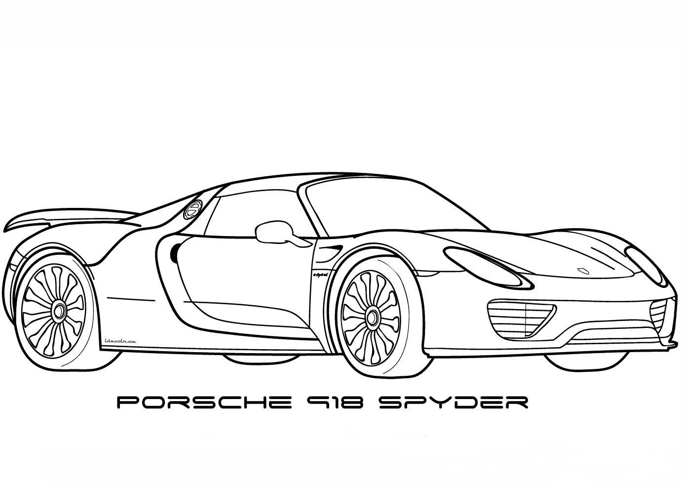 Ausmalbilder Porsche 918 Spyder